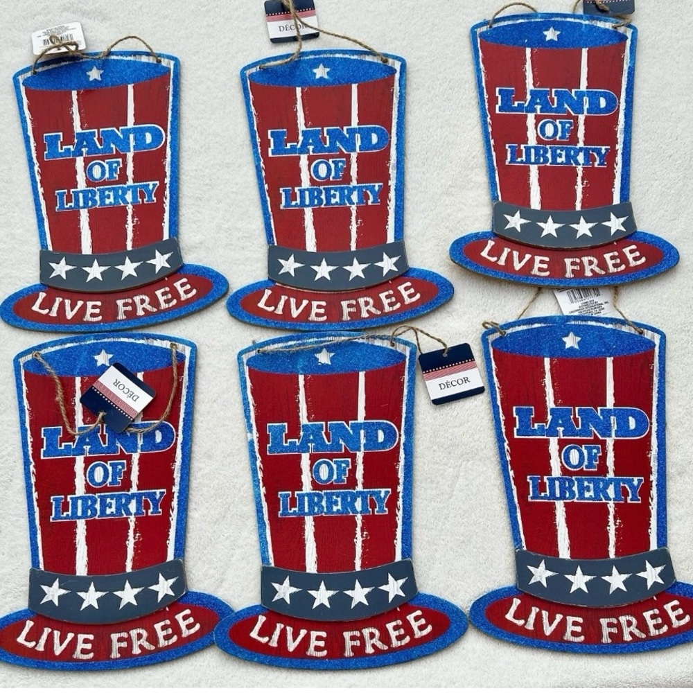 6-Uncle Sam's Hat Door Wall Hanging July 4th Patriotic